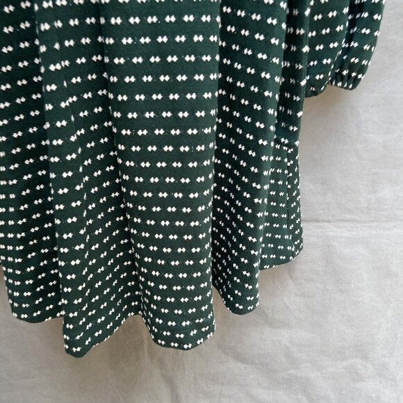 Maeve by Anthropologie Size Small Green White Faux Wrap Dress Malta Belted - Picture 5 of 7